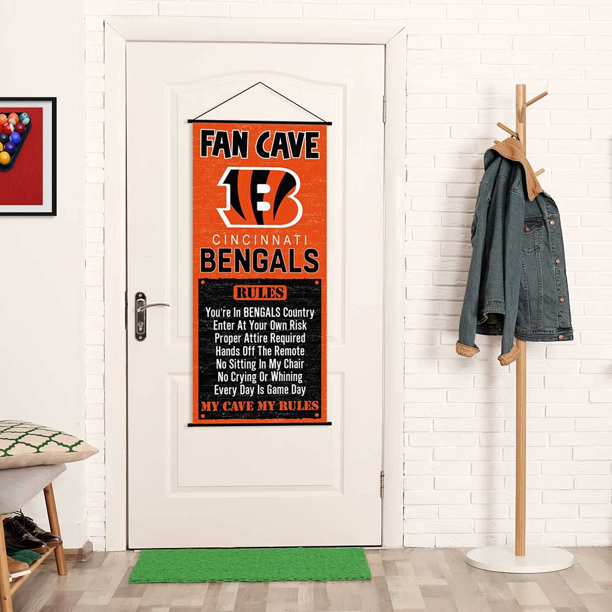 Cincinnati Bengals Man Cave Decor - Premium Fan Banner Wall Scroll for Home, Game Room & Office | Perfect for NFL Football Enthusiasts