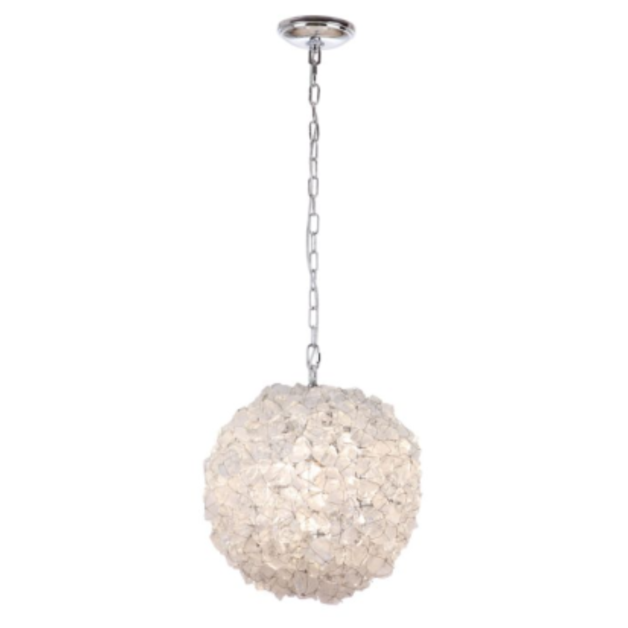Craftmade Roxx 1-Light Large Chrome Pendant Light Fixture with Quartz Crystals - Elegant Dining Room, Kitchen Island, or Entryway Lighting