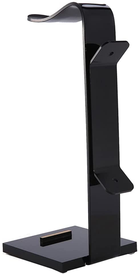 Universal Acrylic Headphone Stand Holder - Durable Gaming Headset Hanger & Display Bracket for Desk Organization (Black) - Perfect for Gamers, Streamers & Home Office Setup