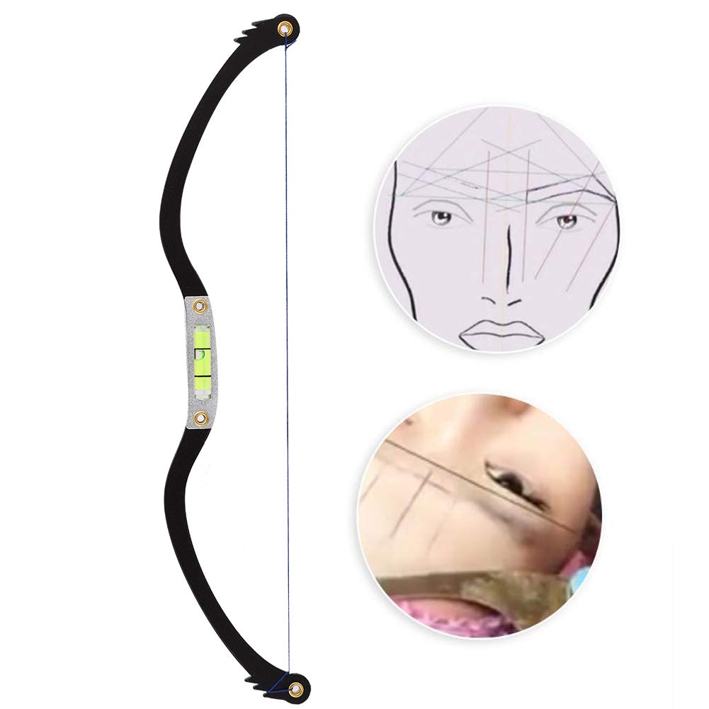 Professional Brow Mapping Tool Kit - Eyebrow Ruler & Marker with Strings, Positioning Liner & Sponge - Precise Eyebrow Shaping & Measuring Tool (Black) | Perfect for Salon, Home Makeup & Eyebrow Microblading