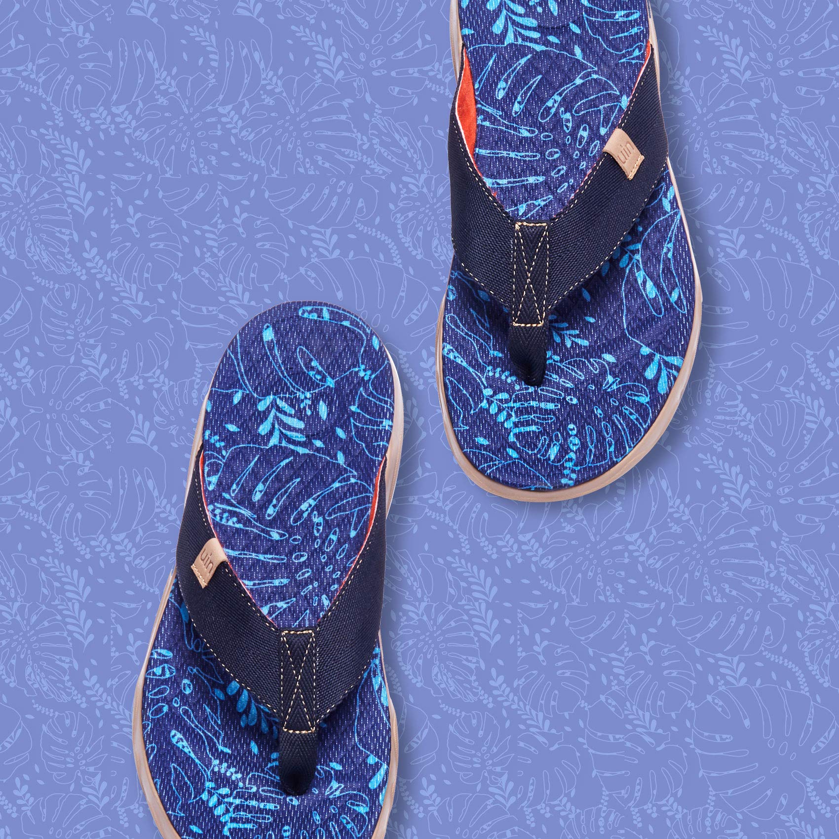 UIN Men's Flip Flops - Comfortable Thong Sandals for Beach, Summer & Travel - Hand-Painted Art Design - Non-Slip Casual Slippers for Pool, Vacation & Outdoor Activities