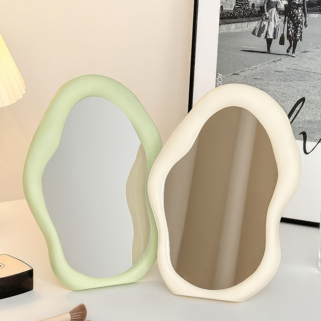 Stylish Irregular Blob Makeup Mirror - LED Vanity Mirror with Touch Control for Home & Salon Use - Perfect for Makeup Application, Skincare Routine, and Hair Styling