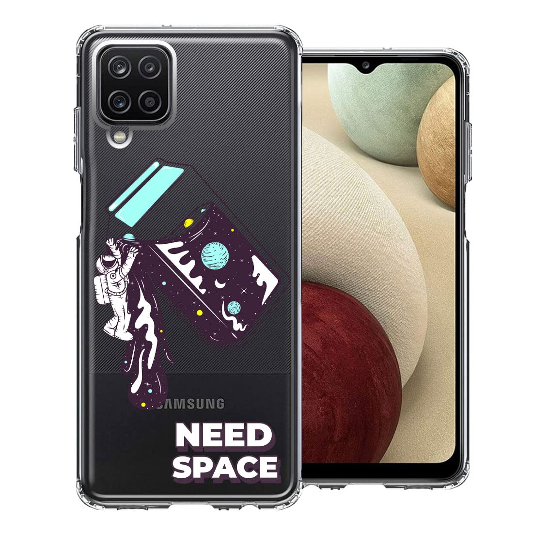 Samsung Galaxy A12 Astronaut Case - Stylish Double Layer Cover for Space Lovers
