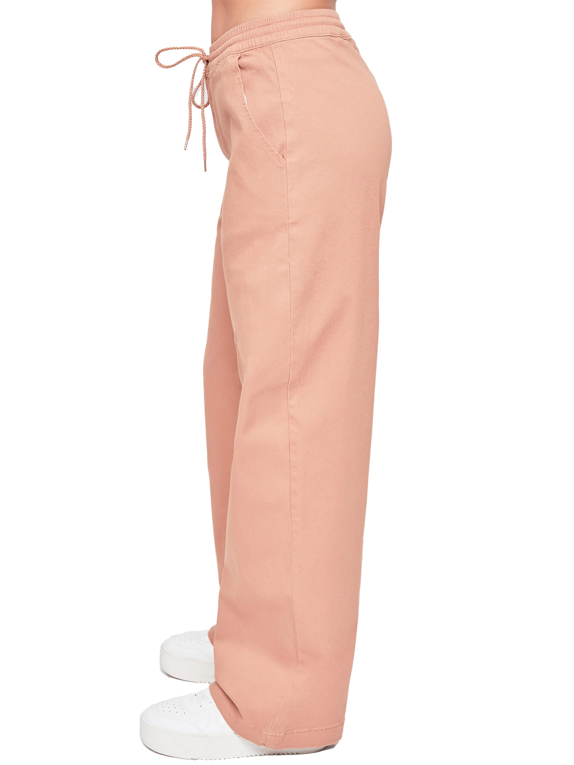 YMI Women's High Waisted Wide Leg Jogger Pants - Comfortable Stretch Denim for Casual Wear, Lounge & Everyday Outfits