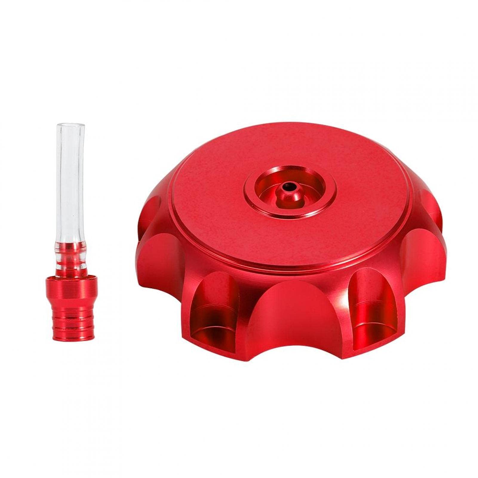 CNC Aluminum Motorcycle Fuel Tank Cap with Breather Vent - Universal Fit for Fuel Tanks (Red) - Durable Gas Tank Cover for Harley, Honda, Yamaha & More - Perfect for Cruisers, Touring Bikes & Street Motorcycles