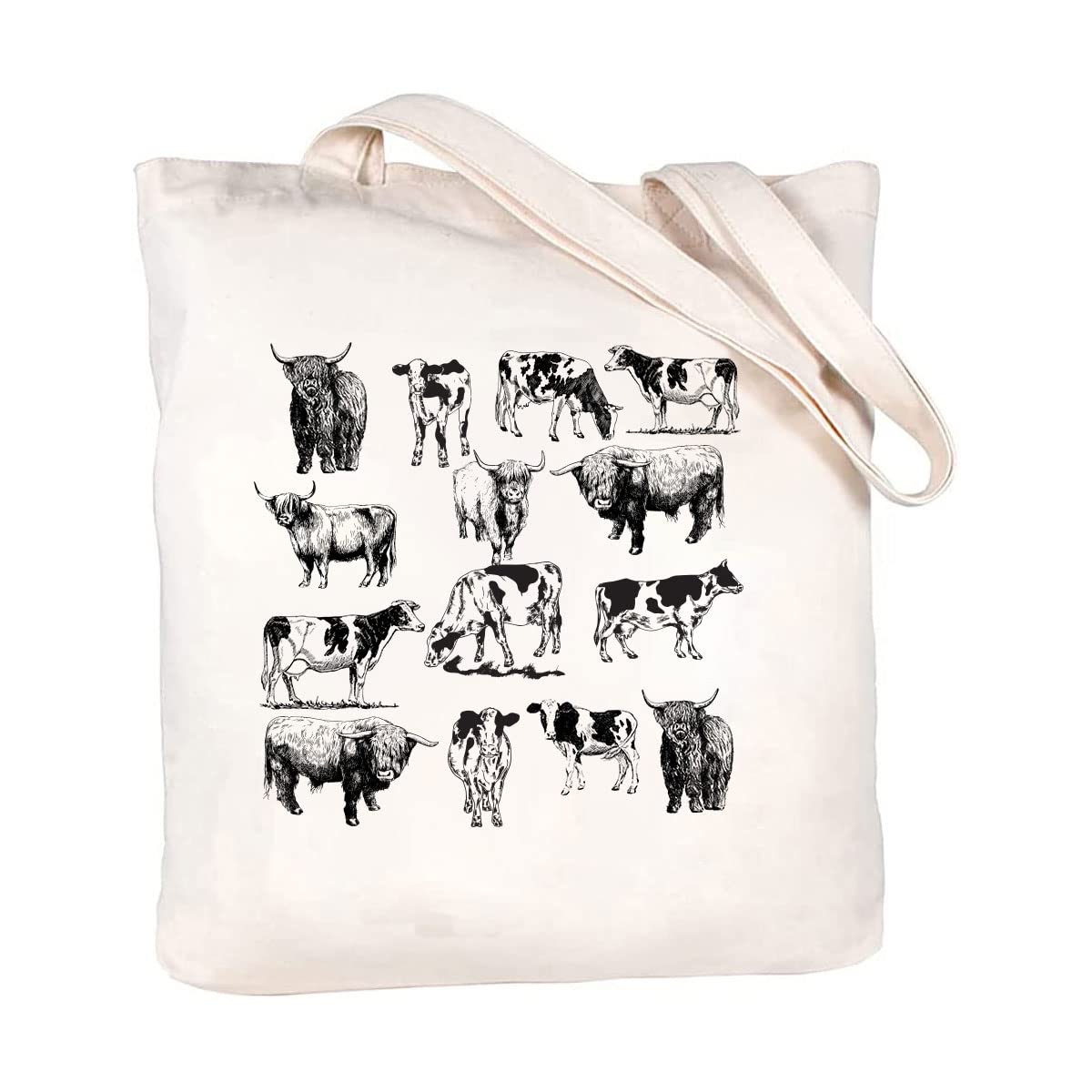 Eco-Friendly Cotton Canvas Tote Bag for Women - Reusable Grocery Shopping Bag, Farm Aesthetic Book Tote - Perfect for Farmers Market, Beach, Work & Daily Use