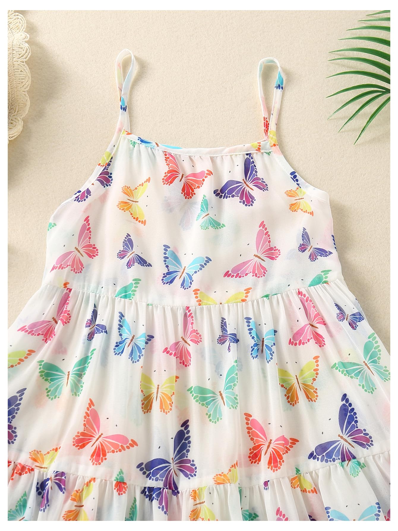 Cute Girls' Allover Print Ruffle Hem Bikini Cover Up Dress - Beach Swimwear, Pool Party Outfit, Summer Vacation Dress for Toddler & Kids