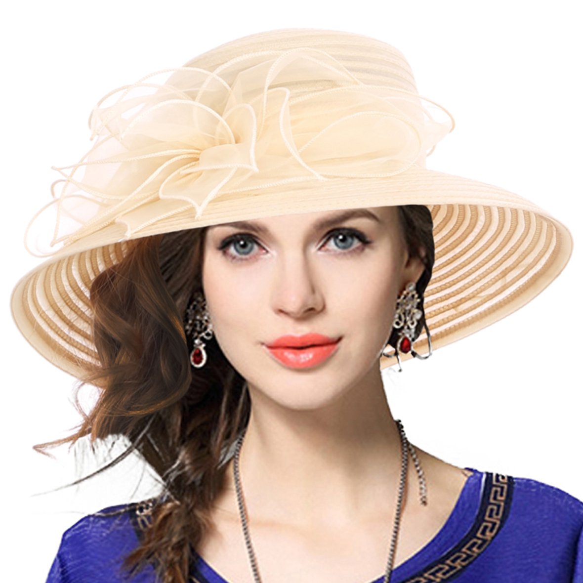 Kentucky Derby Church Hat - Elegant Floral Cloche Bucket Hat for Women | Perfect for Derby Day, Weddings & Spring Events