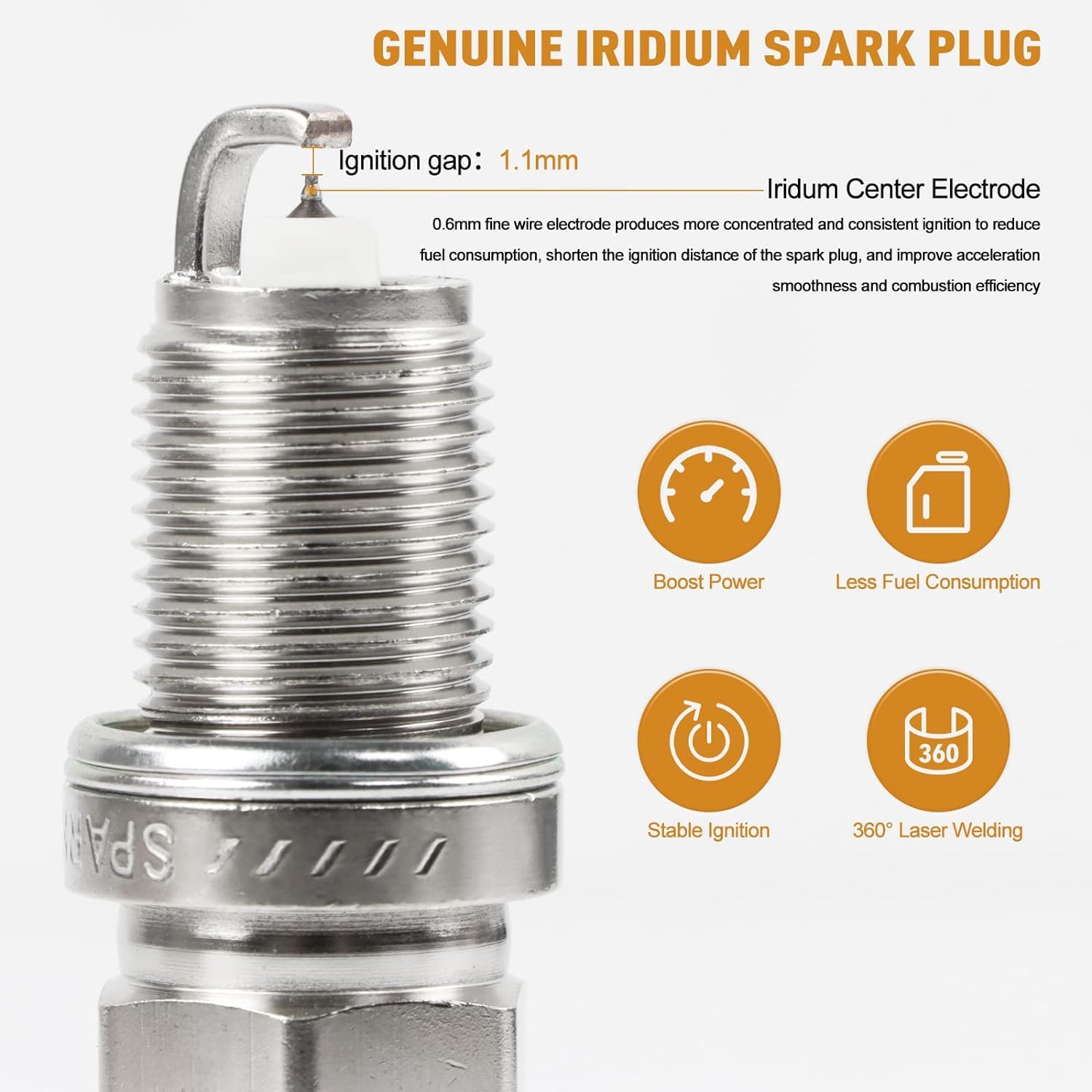 4PCS UF-316 Ignition Coils & BKR5EGP Iridium Spark Plugs Set - Compatible with Toyota Echo, Prius, Yaris, Scion xB 1.5L L4 Engine - Replaces #C1304, 5C1293, E346 - Improve Engine Performance & Fuel Efficiency