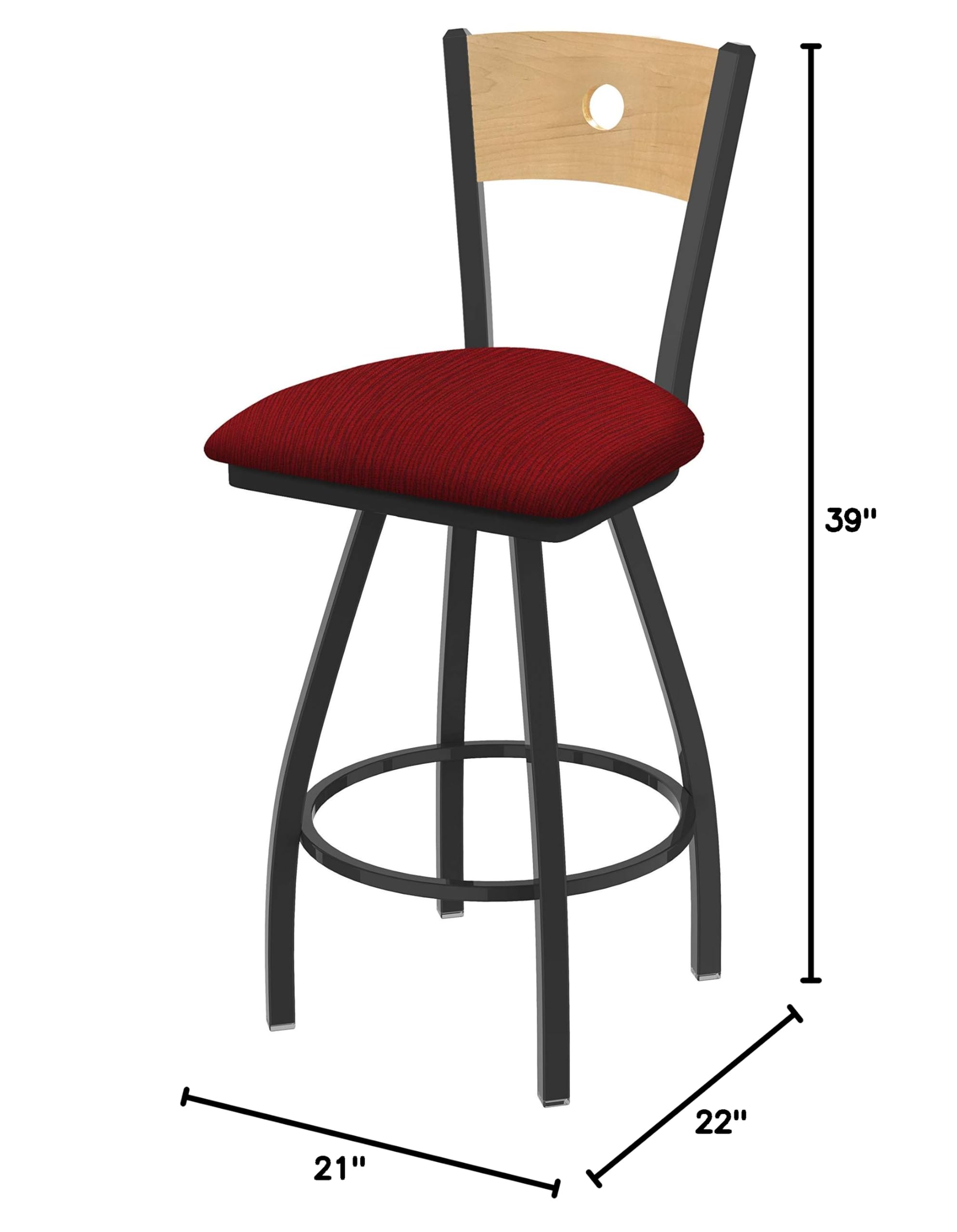 Holland Bar Stool Co. XL 830 Voltaire Swivel Bar Stool - Graph Ruby Finish - 30