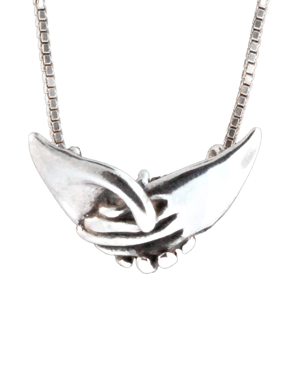 Silver Friendship Necklace with Holding Hands Charm - Perfect Gift for Best Friends, Couples & Loved Ones | Ideal for Anniversaries, Birthdays & Valentine's Day