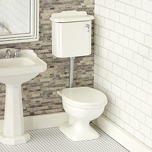 Avalon Victorian Style Miniature Bathroom Toilet for Dollhouse - Handcrafted 1:12 Scale Model - Perfect for Dollhouse Decor, Victorian Home Displays & Miniature Collectors