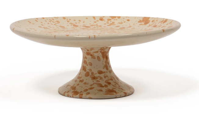 Elegant Splatter Tan and Ivory Cake Stand - Perfect for Wedding, Birthday, and Dessert Displays - Stylish Serving Platter for Parties and Events