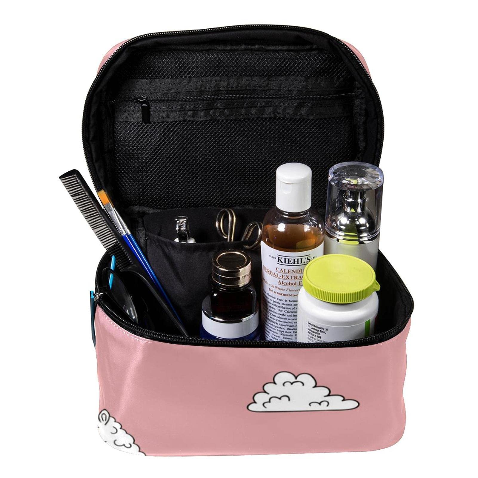 Fluffy Llama Travel Makeup Bag - Large Cute Animal Cosmetic Organizer with Zipper for Women & Girls | Perfect for Toiletries, Makeup Storage & Travel Accessories