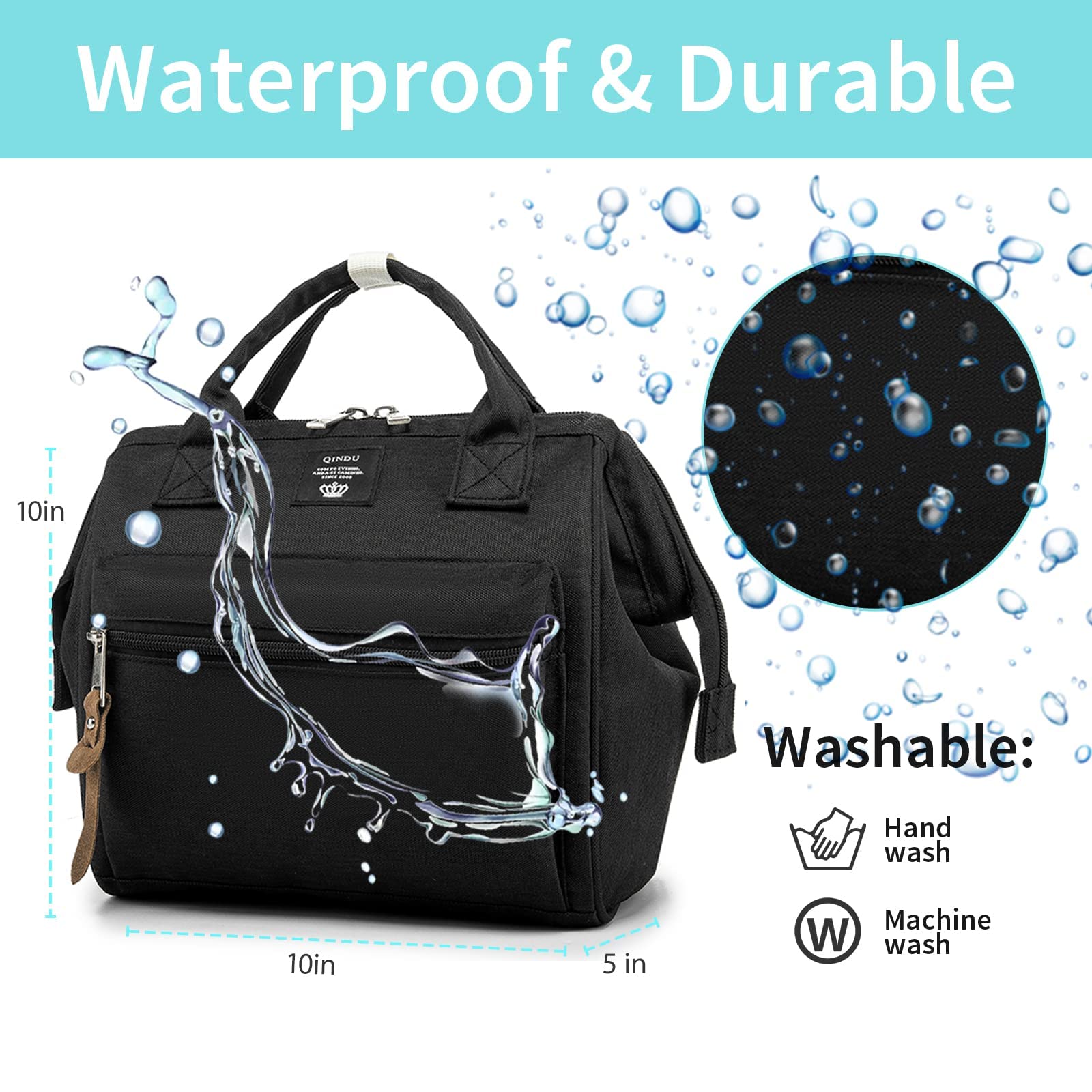Compact Diaper Bag Backpack for Moms - Lightweight Waterproof Baby Changing Tote with Insulated Bottle Pocket & Crossbody Strap | Perfect for Travel, Daycare & On-the-Go Parenting
