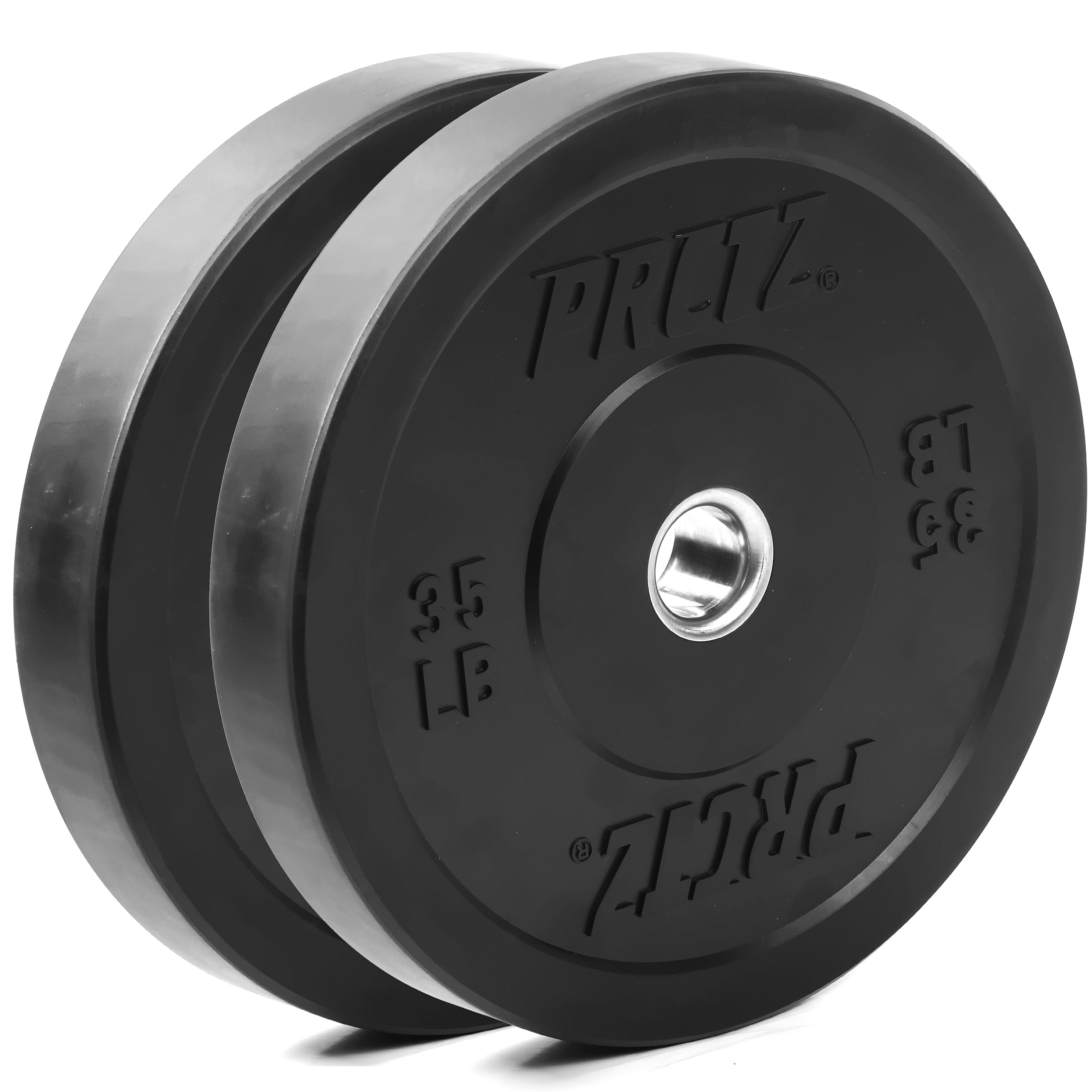 PRCTZ Olympic Bumper Plates Weight Set - 10lb/15lb/25lb/35lb/45lb Pair for CrossFit, Powerlifting & Home Gym Workouts - Durable Rubber Coated Weight Plates for Weight Training & Strength Exercises