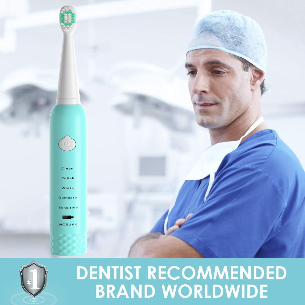 **Kids Sonic Electric Toothbrush - 5 Cleaning Modes with Smart Timer, Waterproof USB Rechargeable, 4 Replacement Brush Heads for Children & Adults - Perfect for Home & Travel Dental Care**