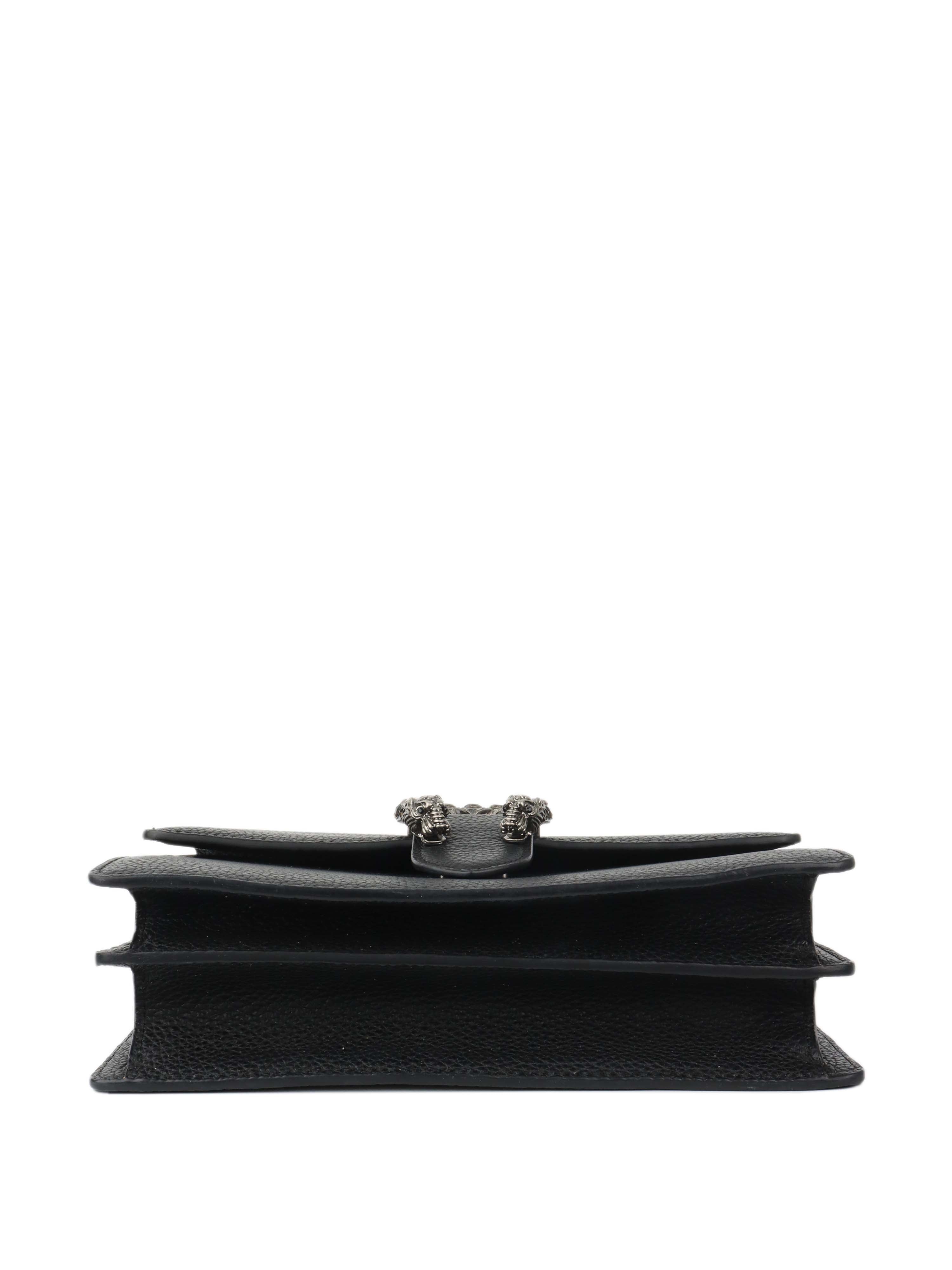 Gucci Dionysus Black Leather Shoulder Bag with Bamboo Handle - Luxury Crossbody Purse for Women, Perfect for Parties & Evening Events
