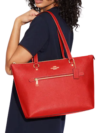 Coach Gallery Tote Bag for Women - Genuine Leather Designer Handbag with Zip Top - Perfect for Work, Travel & Everyday Use