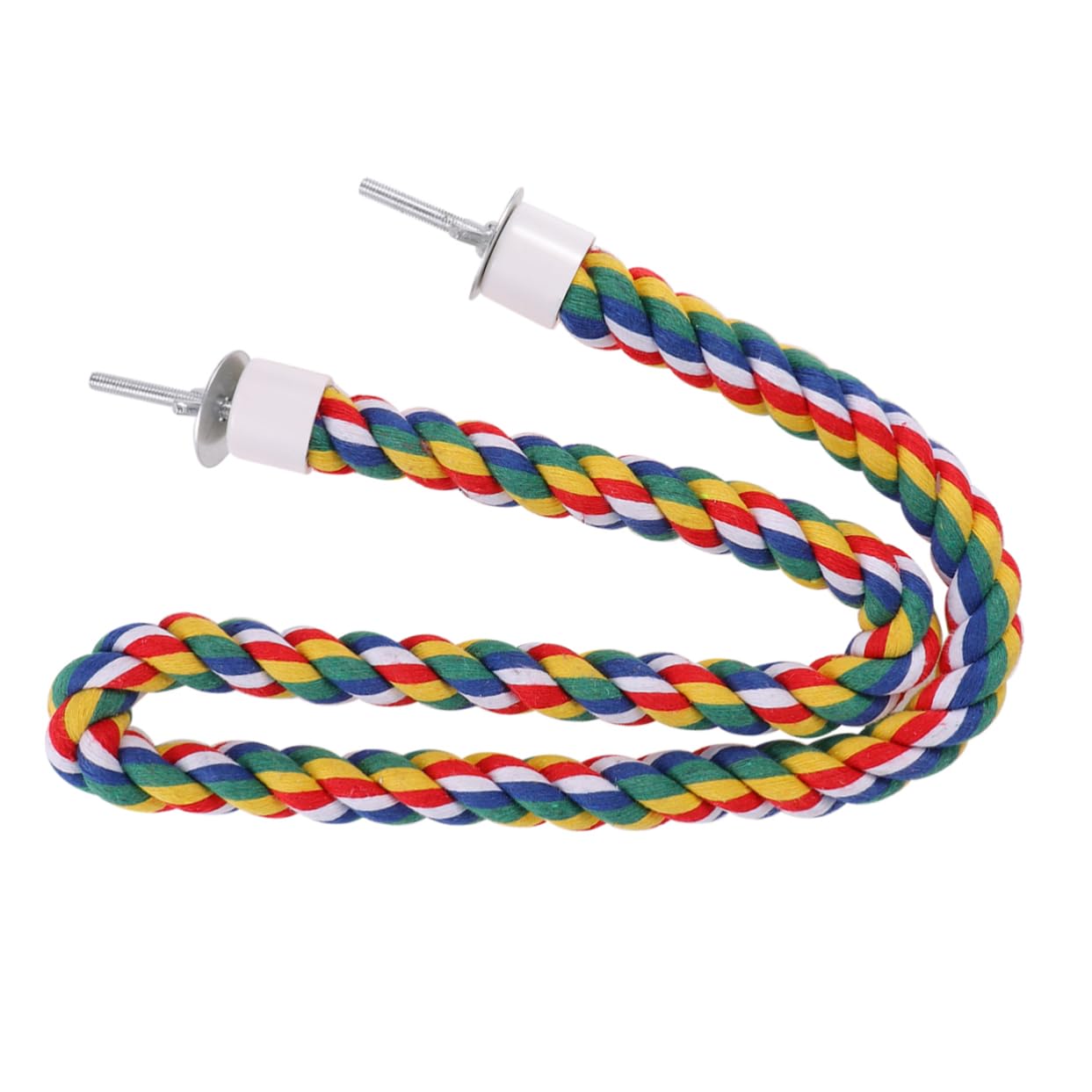 iplusmile 31.4inch Spiral Bird Rope Perch - Natural Cotton Parrot Swing Toy for Cockatiels, Budgies & Small Birds | Cage Accessories for Climbing, Playing & Exercising (80CM/31.4inch) - Perfect for Bird Cage Enrichment & Mental Stimulation