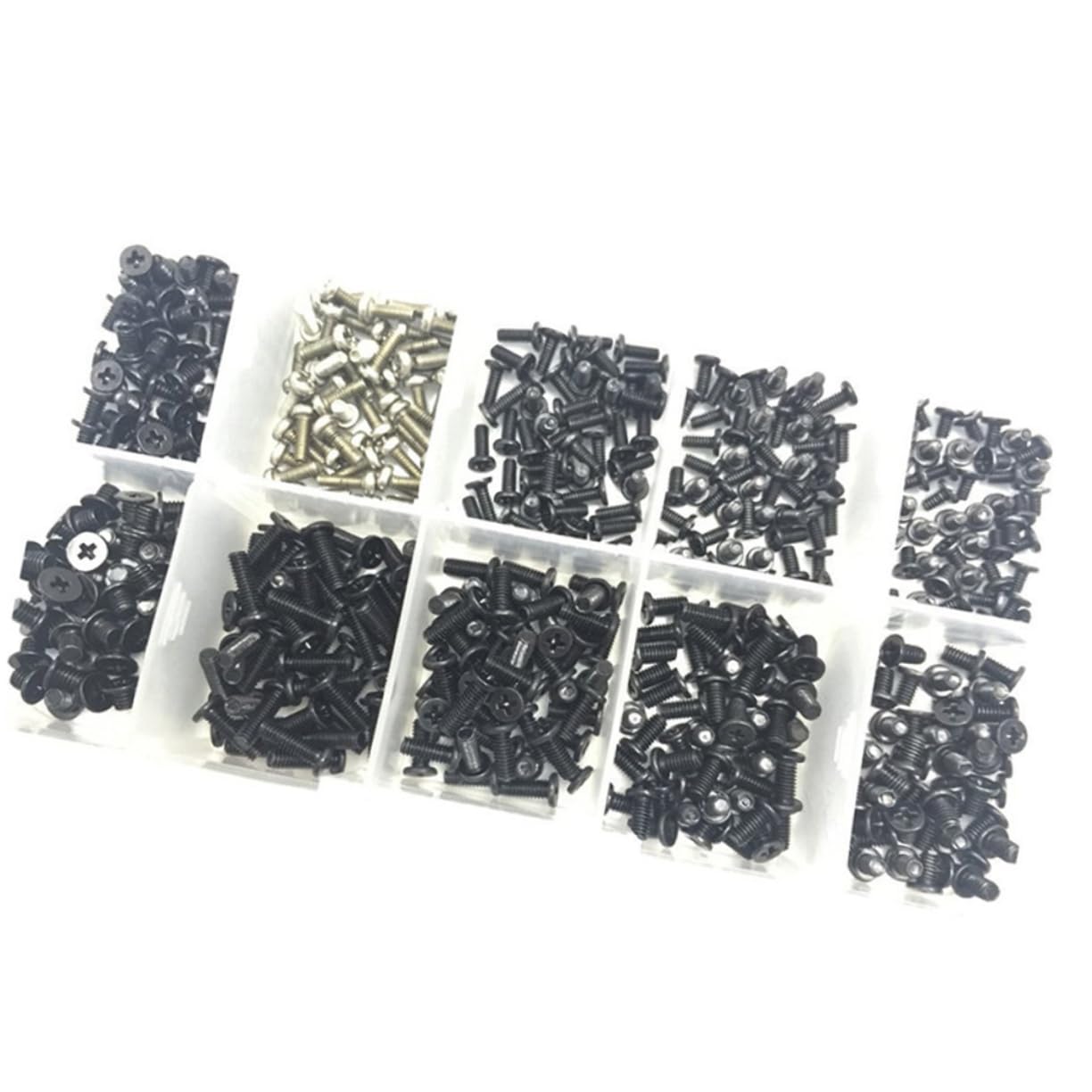 Healeved 1500 Pcs 3mm Black Self Tapping Screws for Laptop Repair - Cross Head Computer Screws with Nuts | Durable Small Screws for MacBook, Dell, HP & More | Perfect for DIY Laptop Maintenance & Electronics Projects