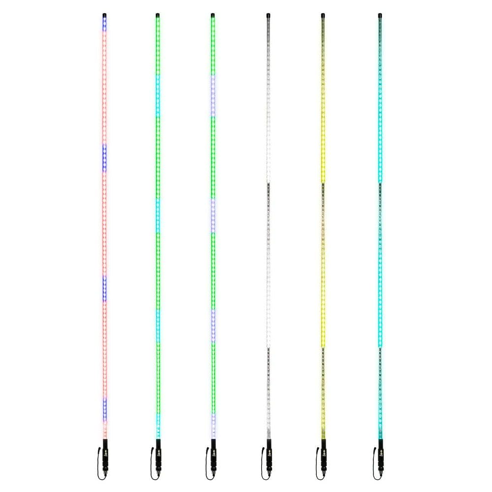 Metra Electronics 6ft RGB Whip Light with Dancing LED Effects - Universal Car Antenna Accessory for Off-Road Trucks, Jeeps & ATVs (MPS-CRGBWHIP6) - Perfect for Night Rides, Car Shows & Outdoor Adventures