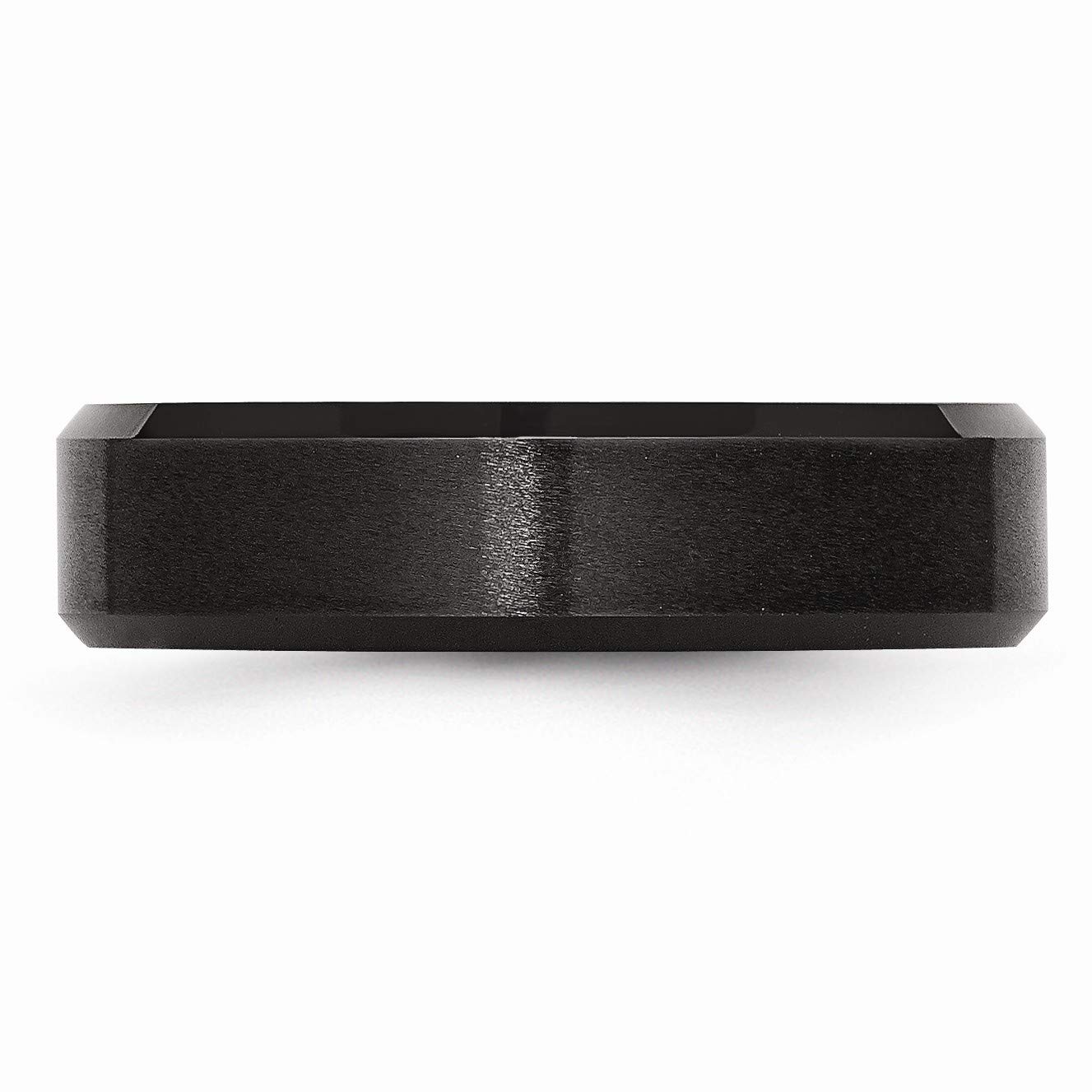 Black Ceramic Wedding Band for Men - 6mm Comfort Fit Beveled Edge Ring - Durable & Lightweight for Daily Wear, Gym, Work & Special Occasions