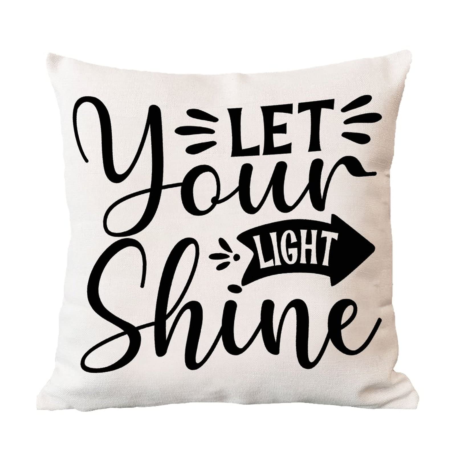 Religious Christmas Pillow Covers with Bible Quotes - 'Let Your Light Shine' Christian Home Decor for Sofa, Couch & Holiday Gifts | Perfect for Christmas Decorations, Church Events & Spiritual Gifting