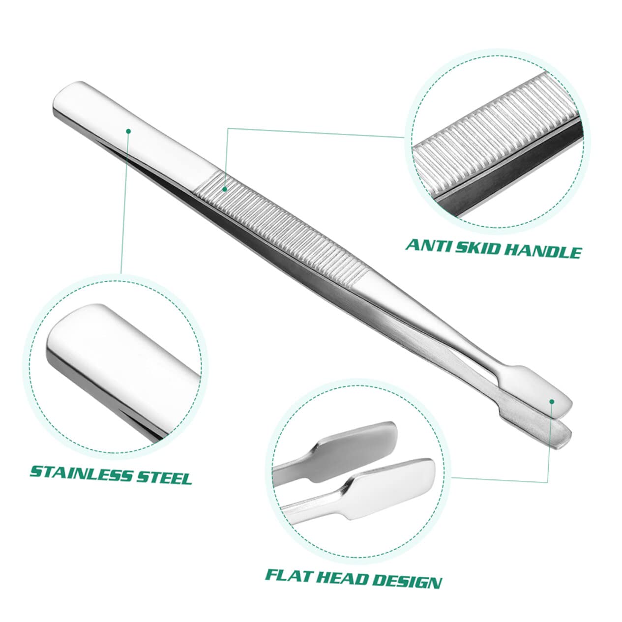 6-Piece Non-Slip Stamp Tweezers Set - Stainless Steel Jewelry & Craft Tool with Eyelash Clip - Perfect for DIY Stamping, Jewelry Making, False Eyelash Application and Precision Crafting