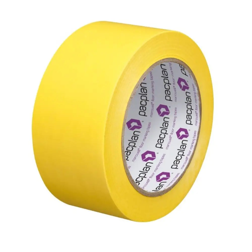 High Visibility Yellow Floor Lane Marking Tape - 50mm x 33m (18 Rolls) - Ideal for Warehouse, Factory, and Parking Lot Safety Markings