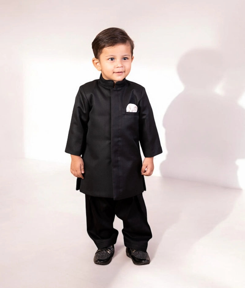 Pre Order: Elegant Black Bandgala Suit with Salwar - Perfect for Weddings, Festivals & Special Occasions