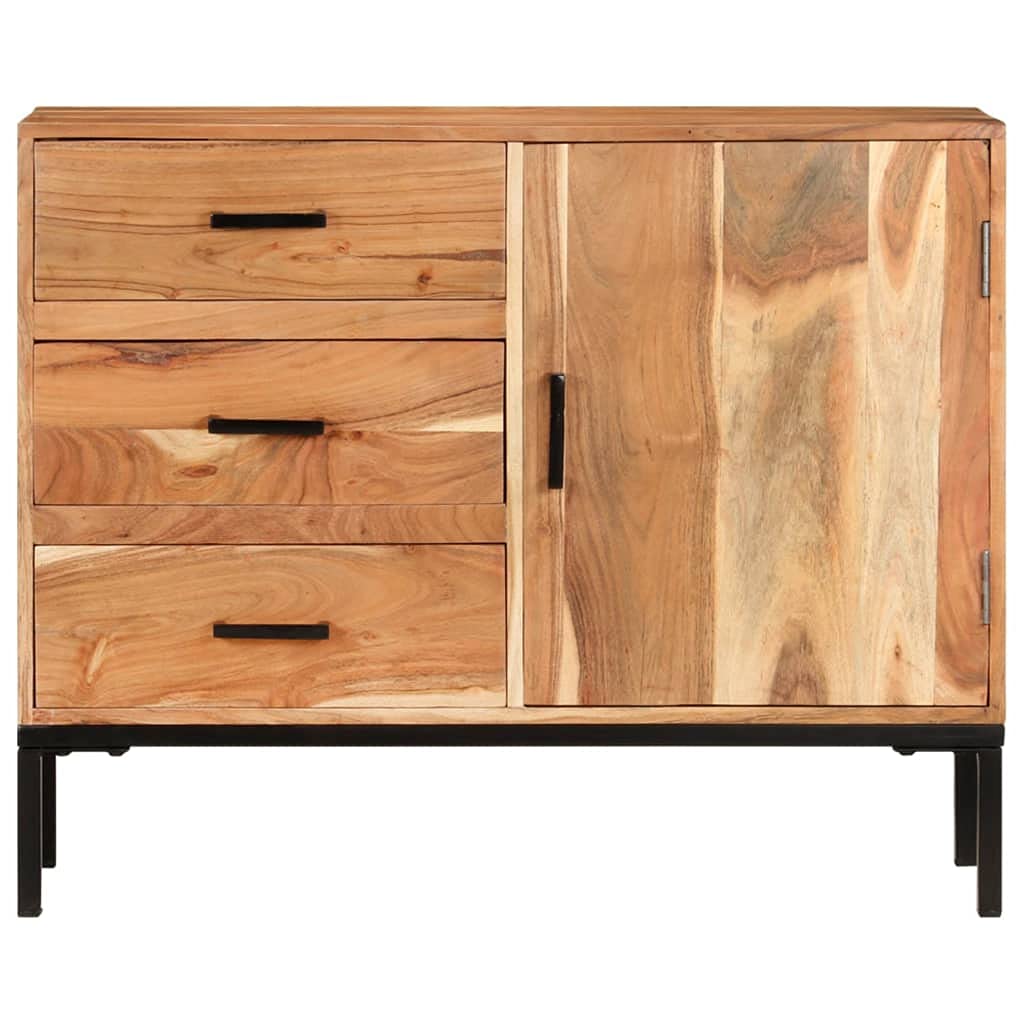 Solid Acacia Wood Sideboard Storage Cabinet - 34.6