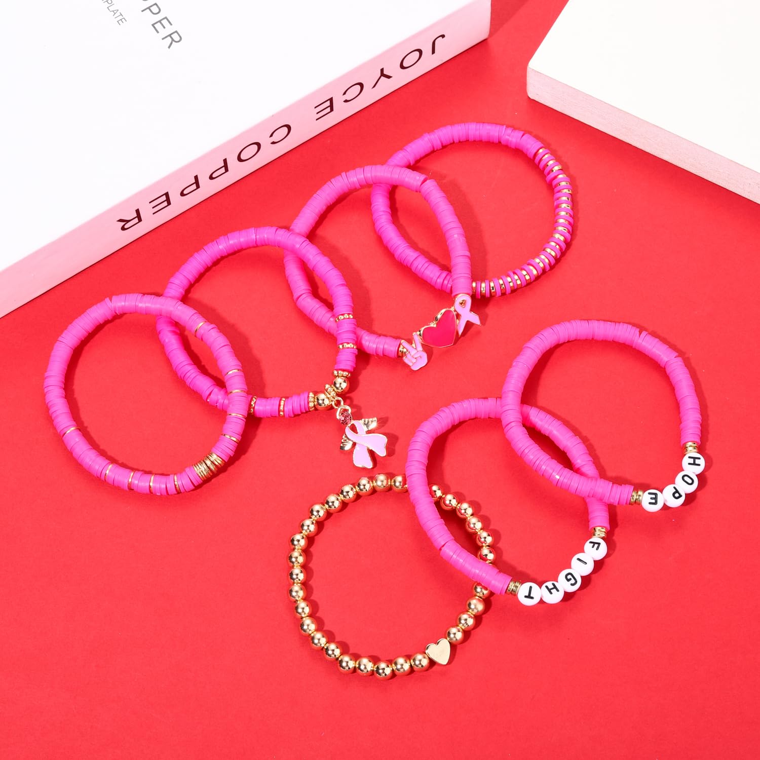 Surfer Heishi Bracelets for Women - Stackable Rainbow Vinyl Disc Clay Beaded Stretch Bracelets - Elastic Layering Friendship Jewelry - Perfect for Boho Summer Beach Wear, Music Festivals & Casual Outfits
