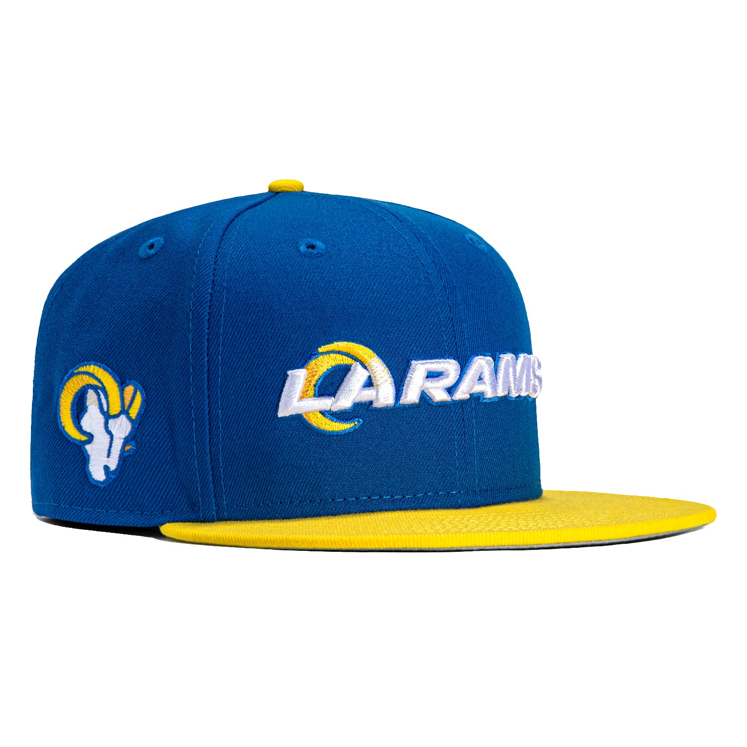 New Era 59Fifty Los Angeles Rams Logo Patch Snapback Hat - Royal & Gold Colors | Official NFL Team Cap for Football Fans & Streetwear Fashion