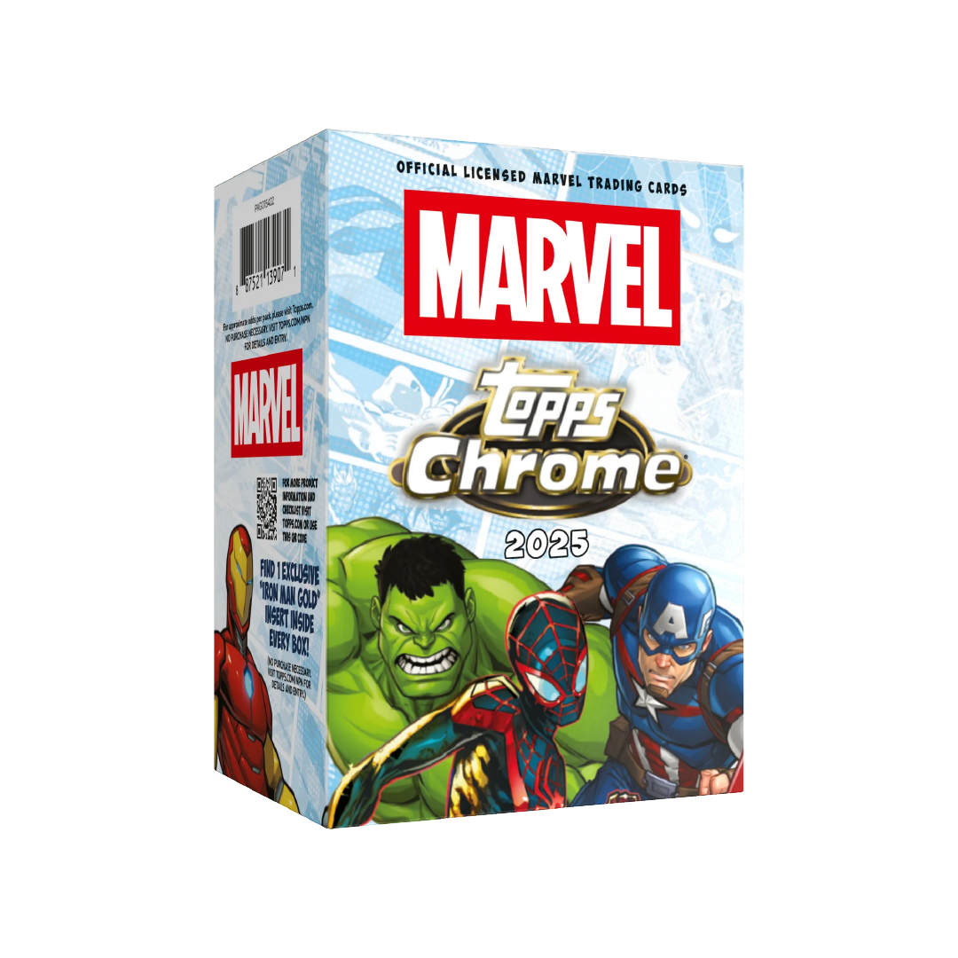 Topps Chrome Marvel 2025 Trading Card Value Box - Collectible Superhero Cards for Marvel Fans | Perfect for Collecting, Trading, and Displaying
