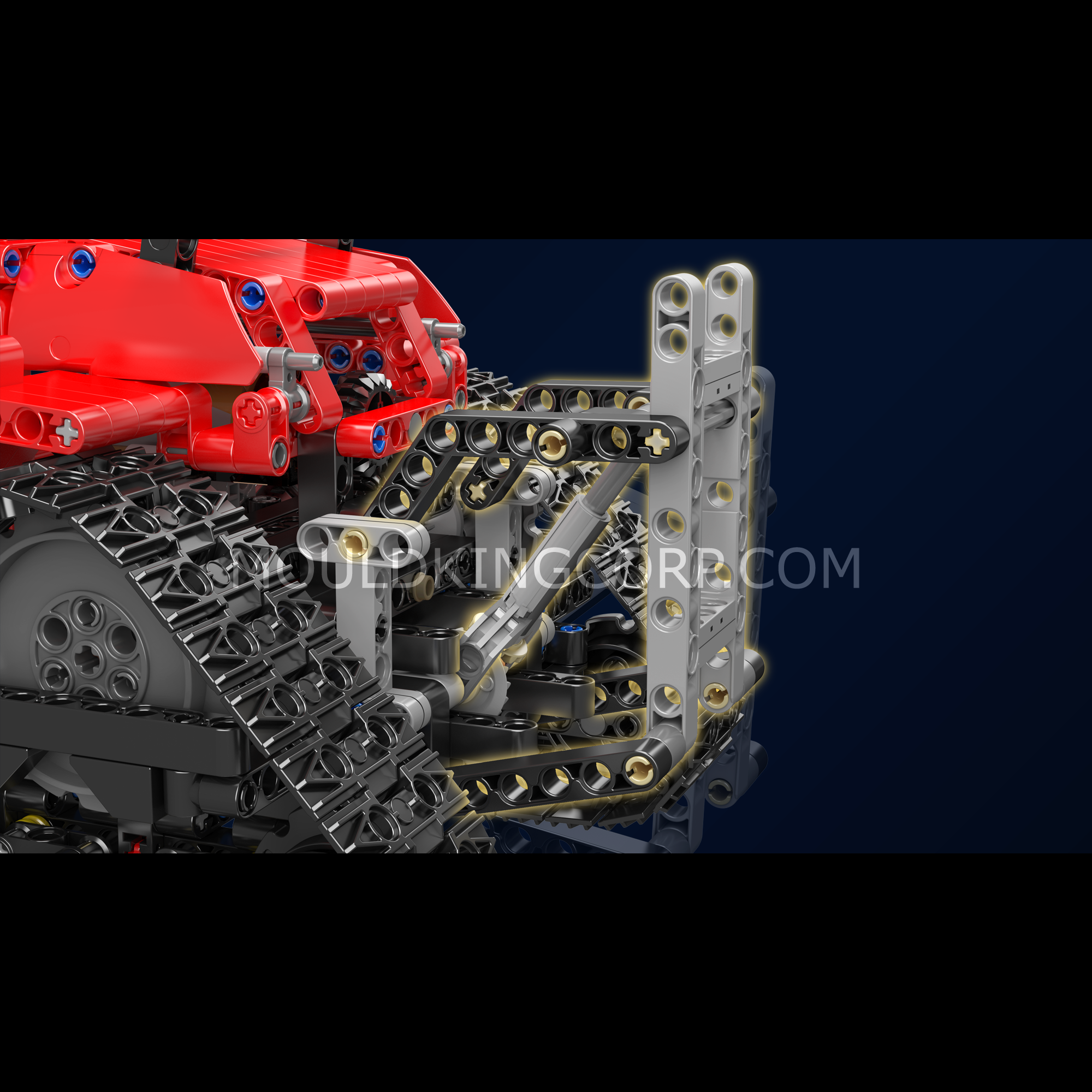 Mould King 18020S Remote Control Pneumatic Crawler Tractor Building Kit - 1,769 Piece STEM Construction Toy for Adults & Kids | DIY Engineering Model for Home, School & Gift Giving