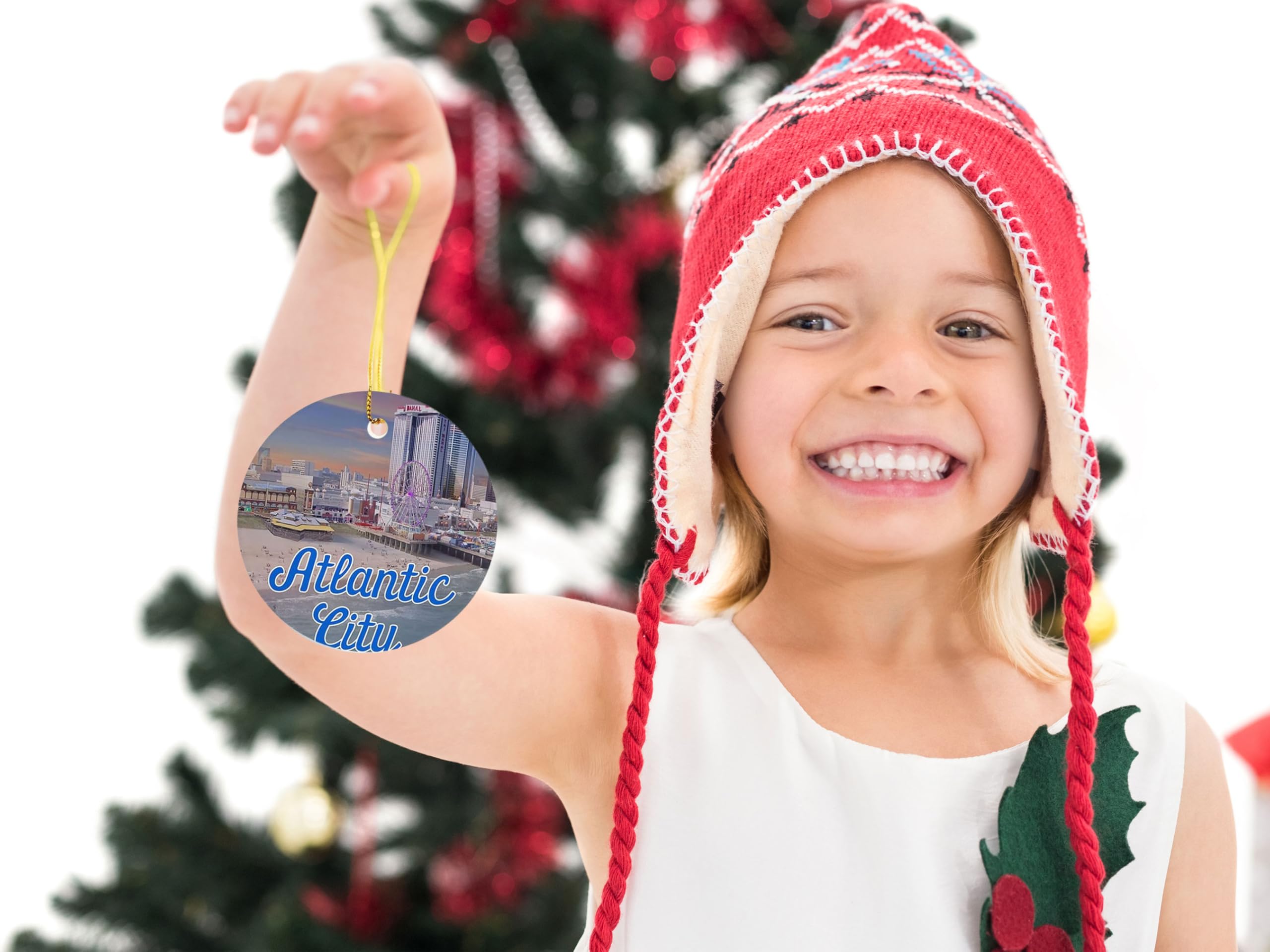 Atlantic City Ceramic Christmas Ornament - 3