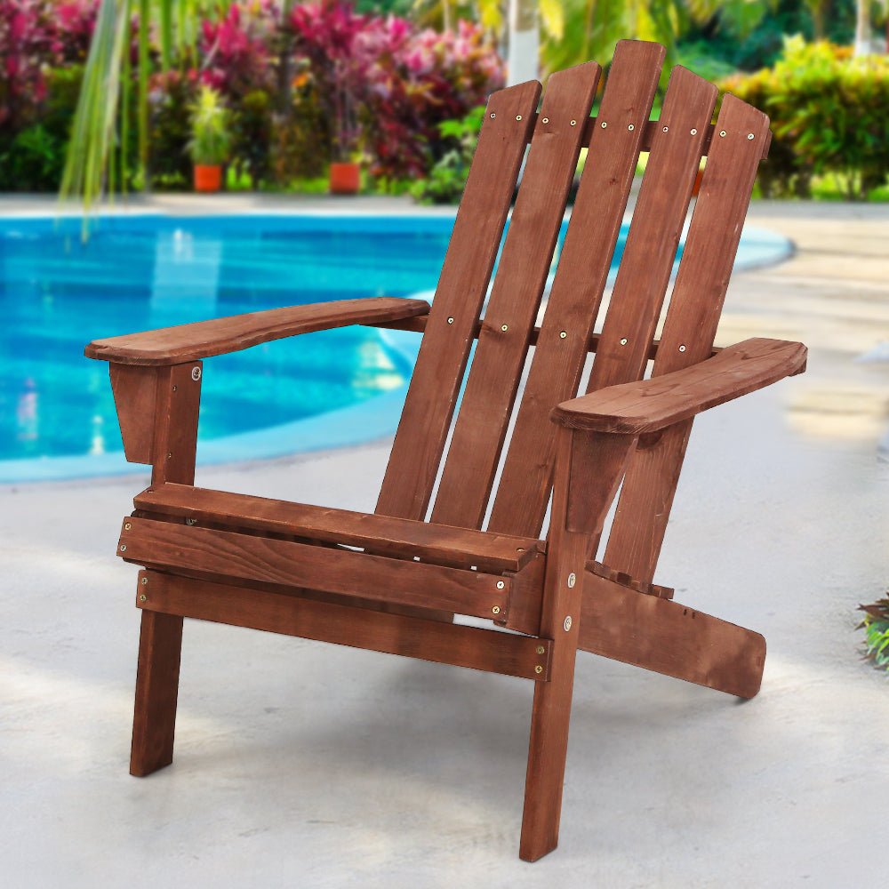 **Adirondack Outdoor Chairs - Solid Wood Beach & Patio Furniture for Garden, Backyard, or Poolside Relaxation**    (场景补充: Perfect for beach vacations, lakeside lounging, or backyard BBQs)