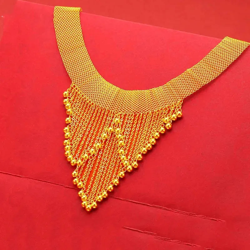 24K Pure Gold Necklace Real AU 999 Solid Gold Chain - Elegant Trendy Classic Jewelry for Women - Perfect for Parties, Weddings & Special Occasions - New 2023 Hot Sell