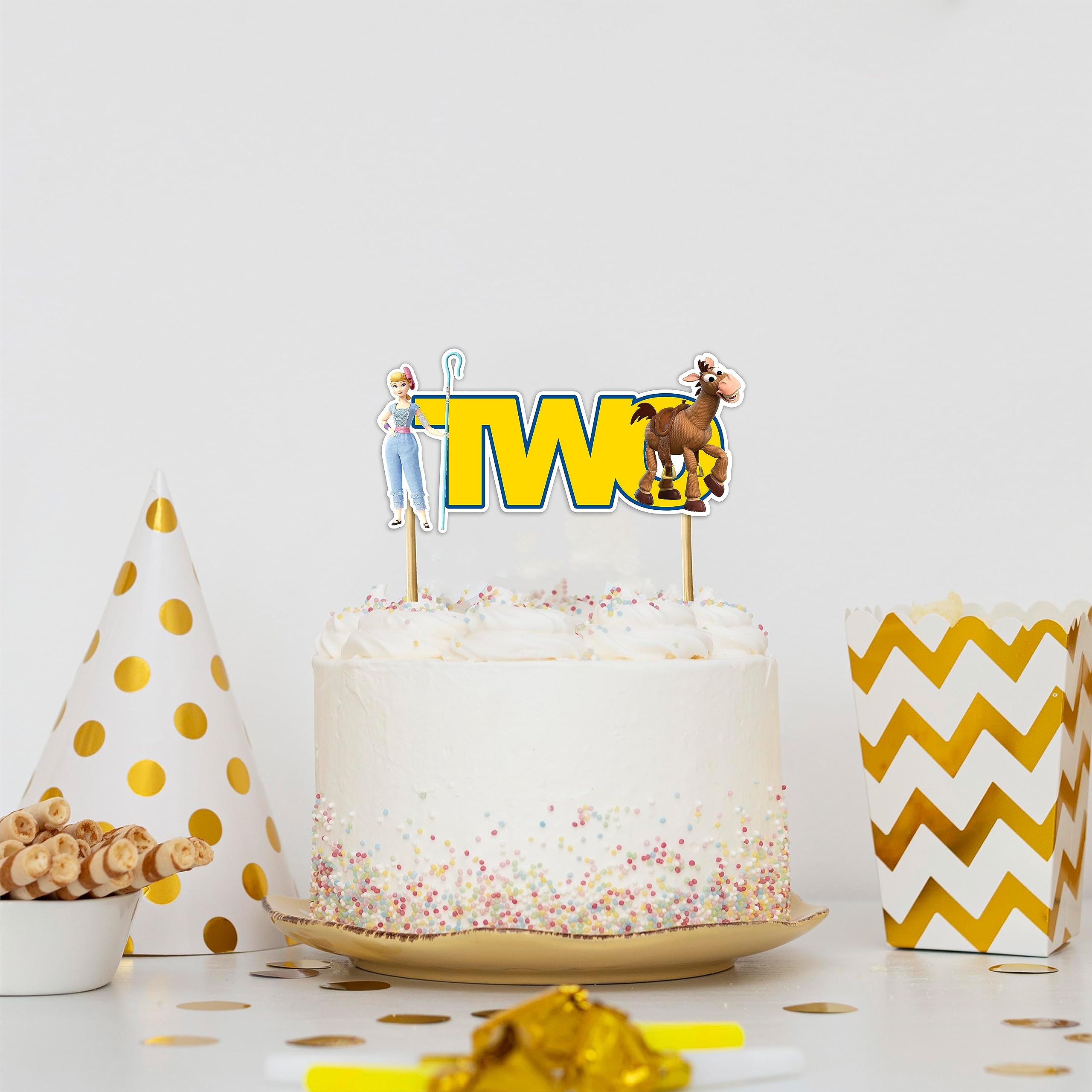 Seyal® Toy Story Two Cake Topper - Birthday Party Decorations for Kids, Baby Shower, Disney Themed Celebrations & Special Events