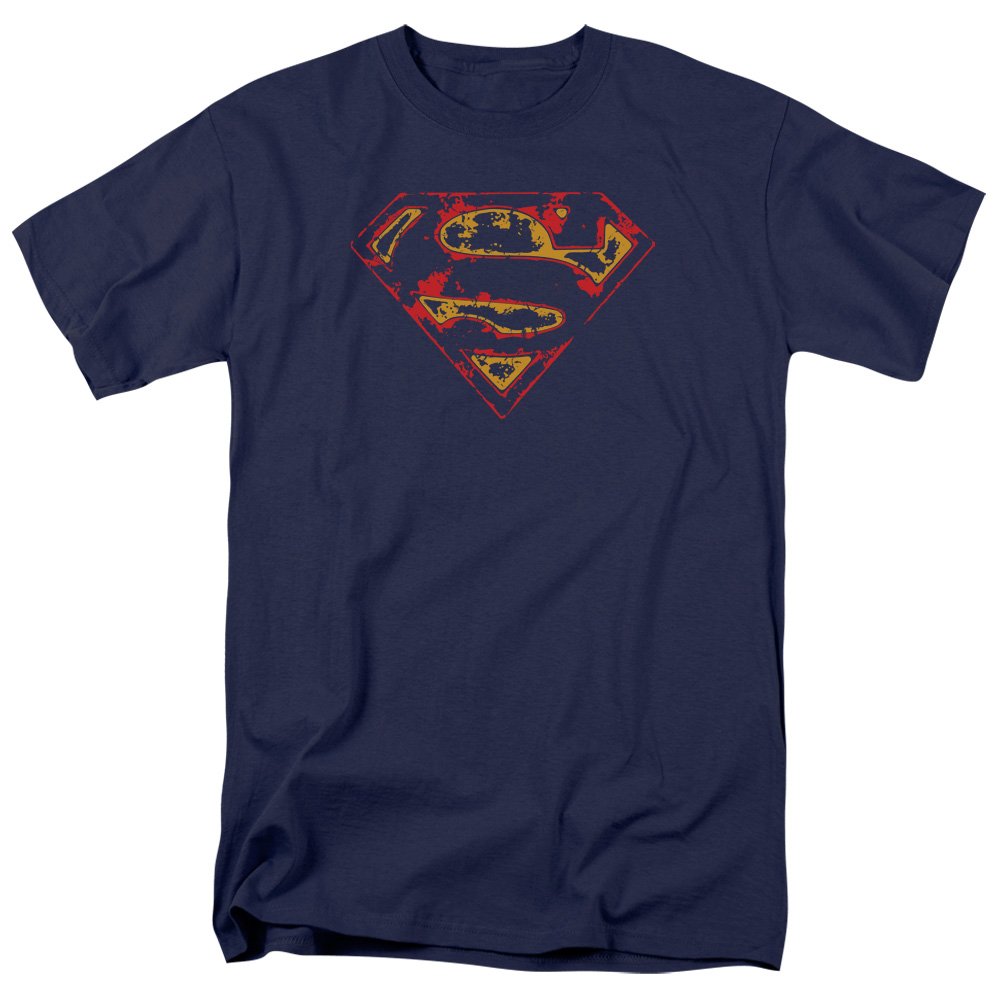 Superman Men's Super Distressed Vintage Graphic T-Shirt - Casual Cotton Tee for Superhero Fans | Perfect for Comic Con, Cosplay & Everyday Wear