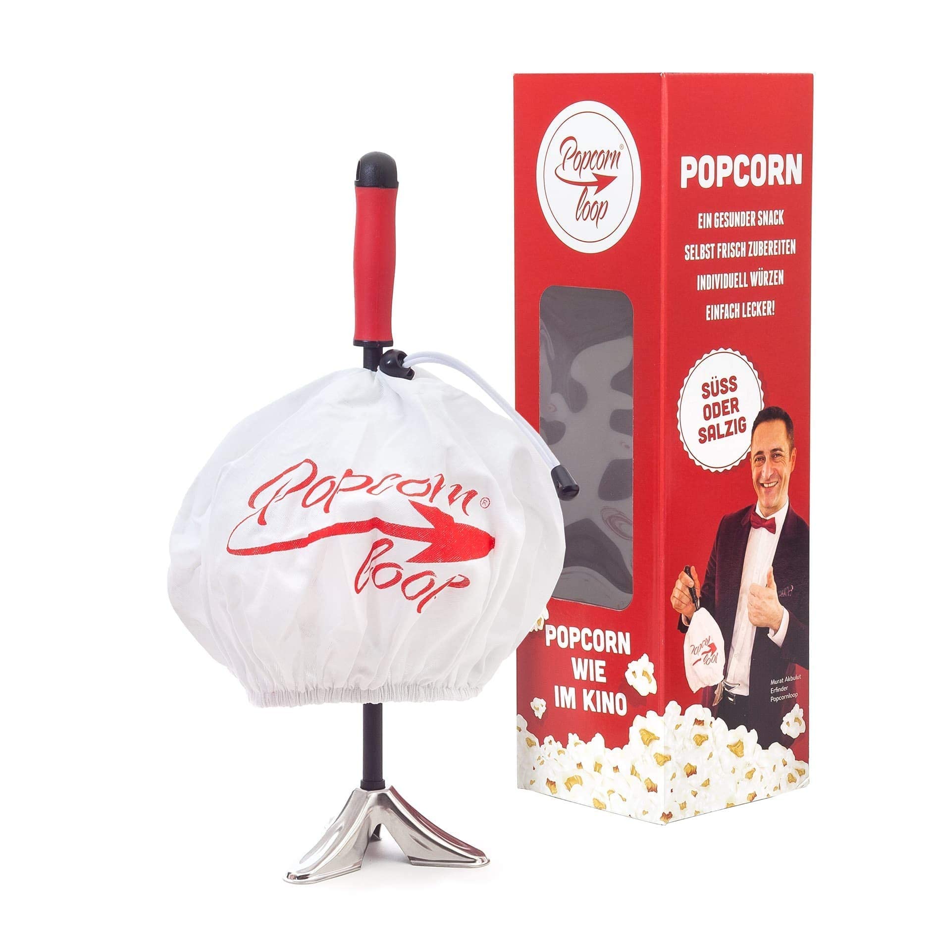 Stovetop Traditional Popcorn Maker - Healthy Gourmet Popcorn Popper for Movie Nights & Family Snacking | BPA-Free Aluminum Popcorn Pan with Lid for Home Theater & Camping