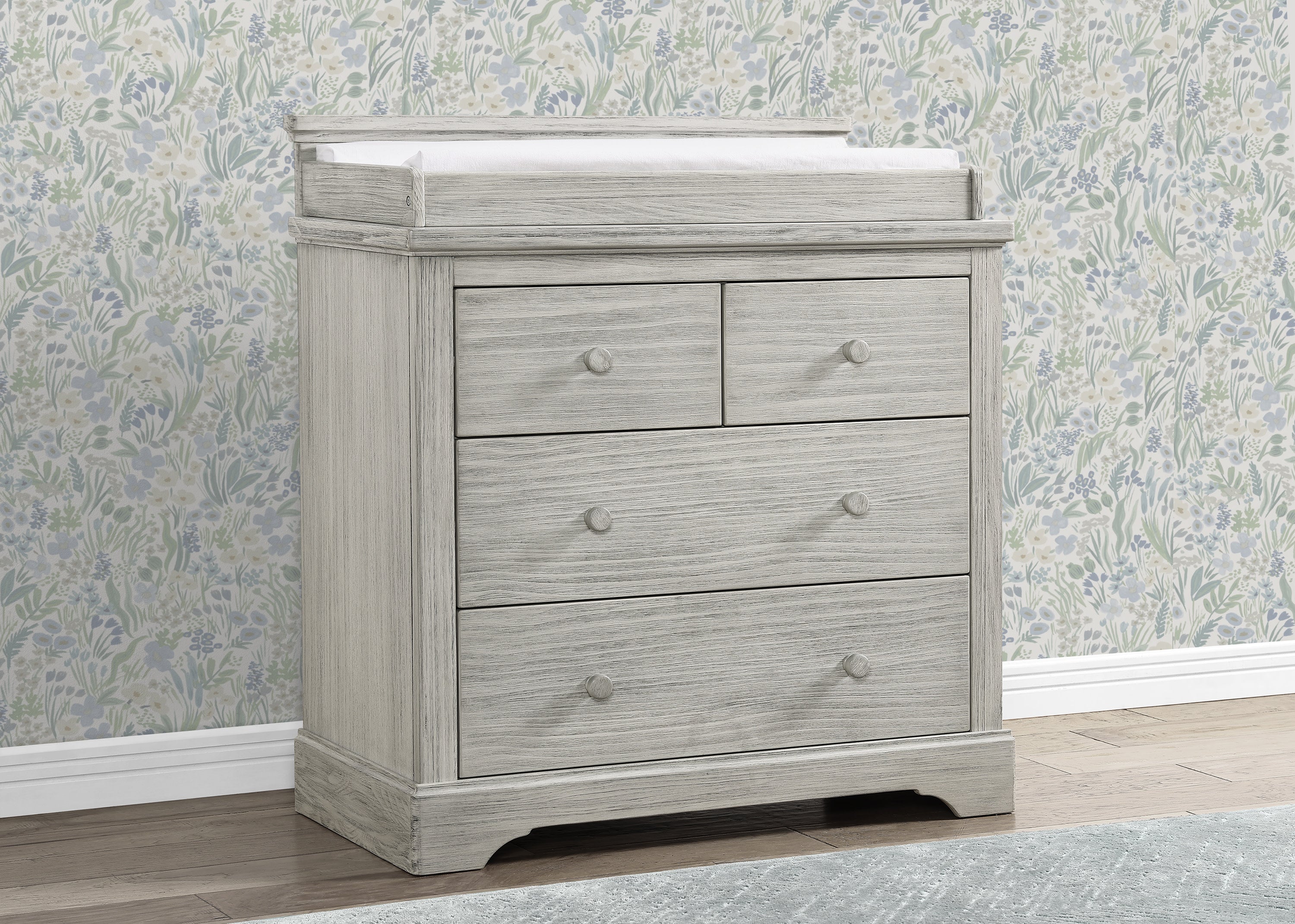 Paloma 4-Drawer Baby Dresser with Changing Table Top | Sturdy Nursery Storage with Interlocking Drawers | Perfect for Baby Room Organization & Diaper Changing Station