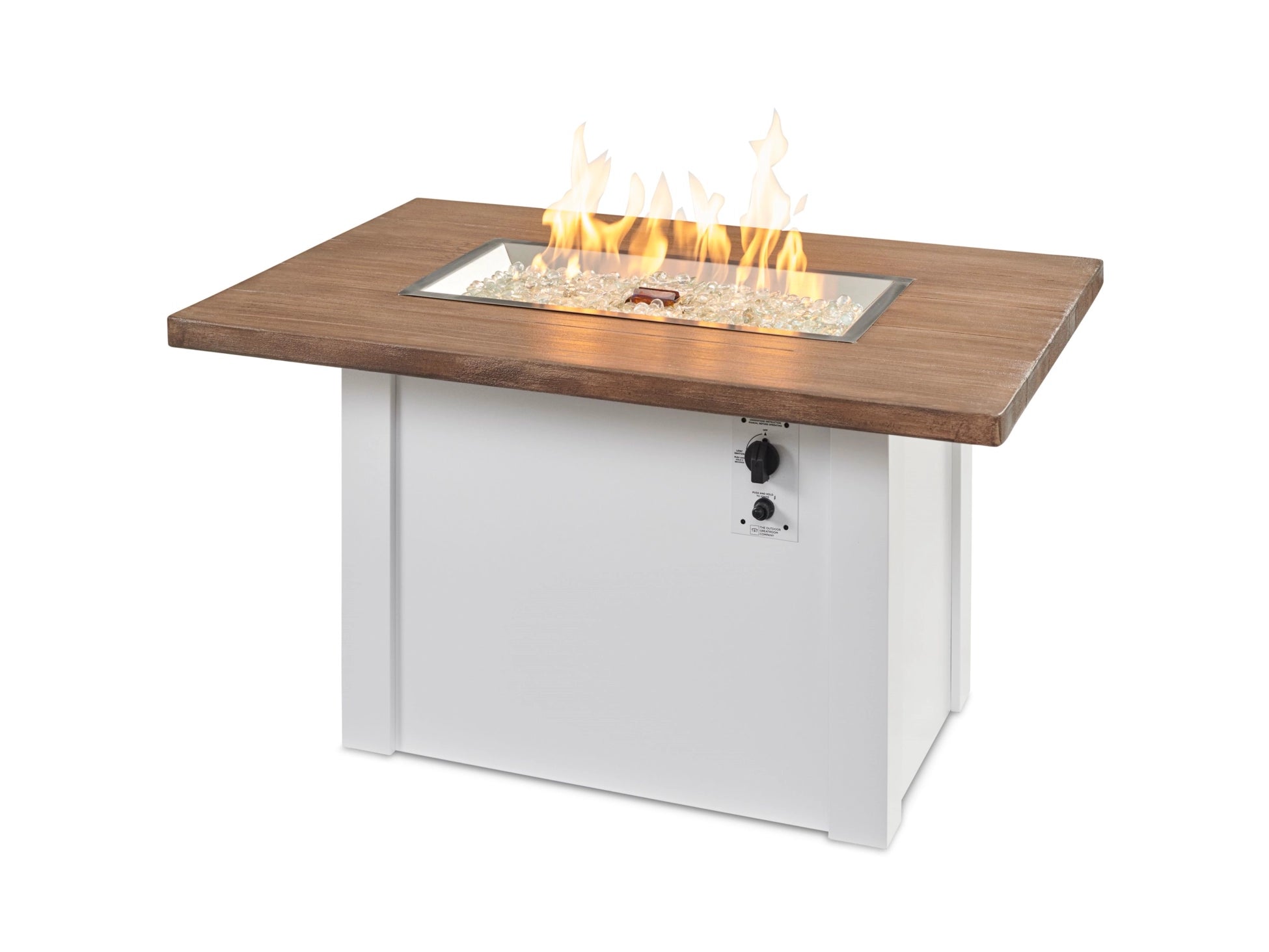 Havenwood Rectangular Gas Fire Pit Table by The Outdoor Greatroom Company - Outdoor Patio Heater for Backyard, Deck, and Garden Gatherings