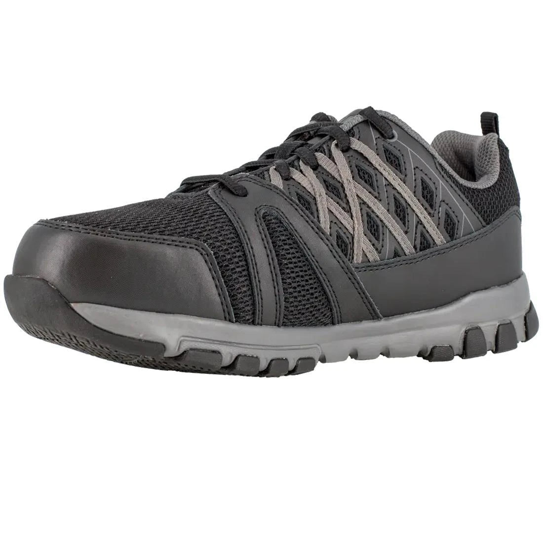 **Sublite Steel Toe Athletic Work Shoes for Men - Lightweight Safety Shoes for Construction, Warehouse & Industrial Use - Black Non-Slip Work Sneakers**