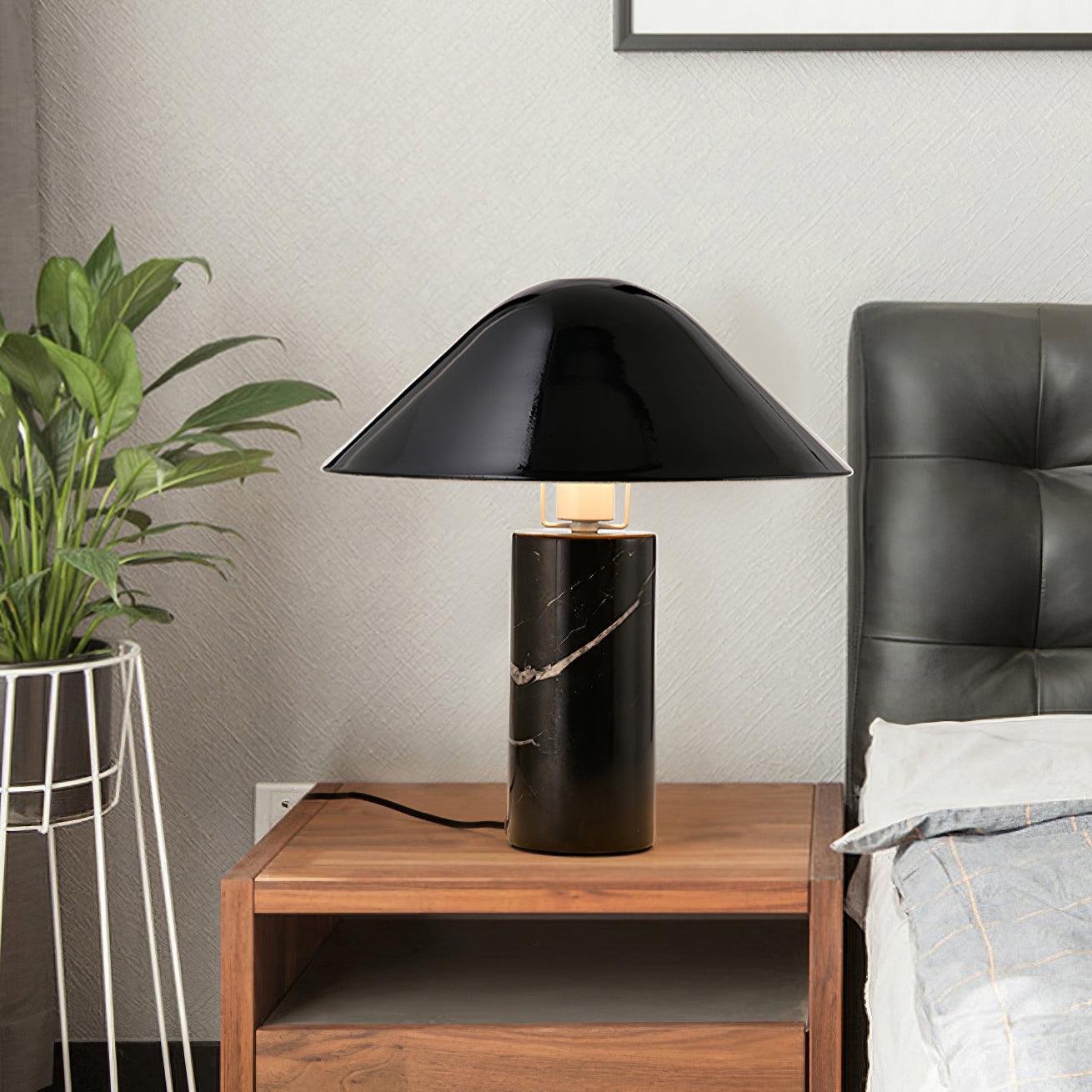 Elegant Adelaide Marble Table Lamp - Modern Home & Office Decor for Bedroom, Living Room, or Study Desk - Dimmable LED Light with USB Port