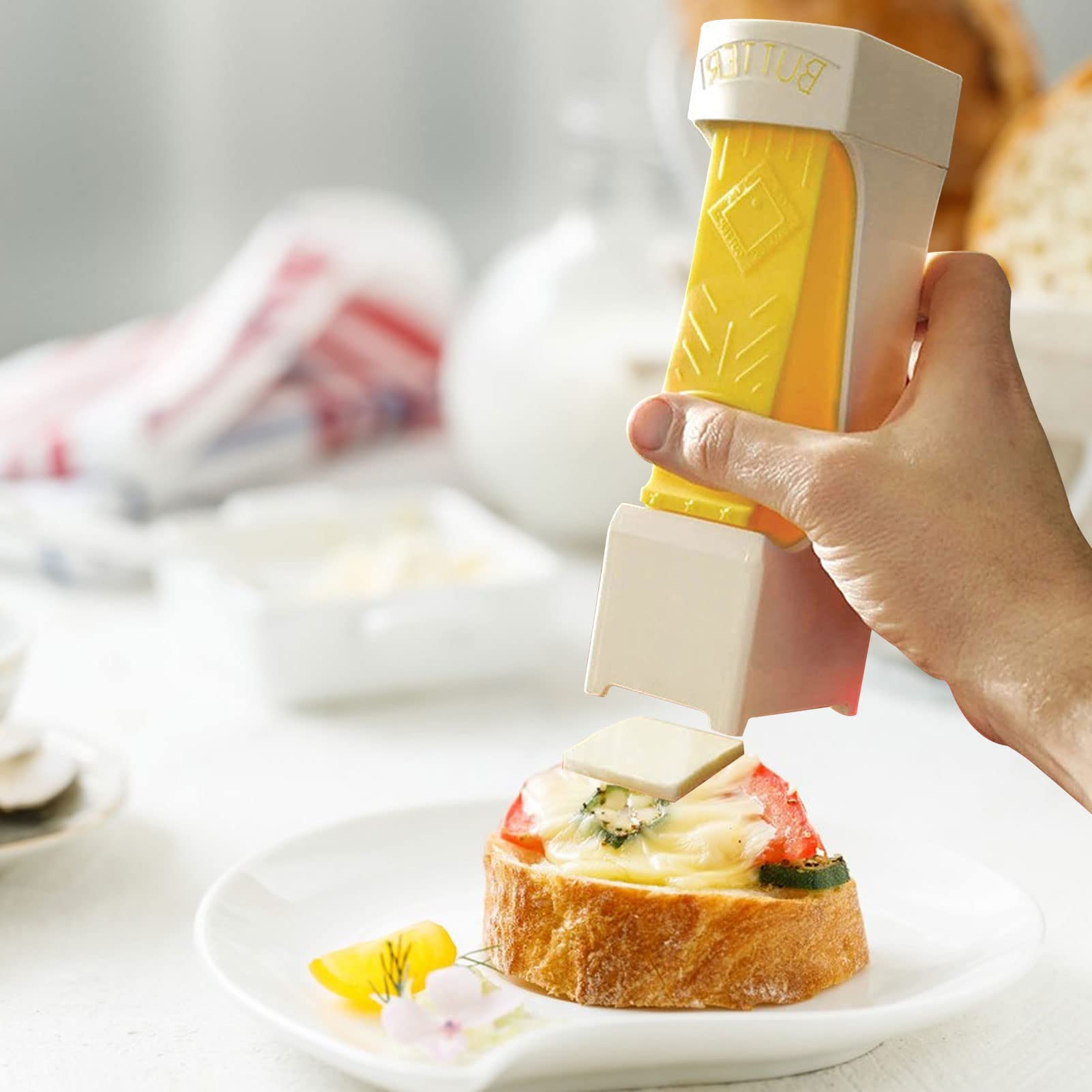 Best Butter Slicer & Cheese Cutter Tool - Plastic Kitchen Gadget for Perfect Slices | Ideal for Bread, Cakes, Cookies & Cooking Accessories | Easy One-Click Butter Dispenser for Baking & Meal Prep