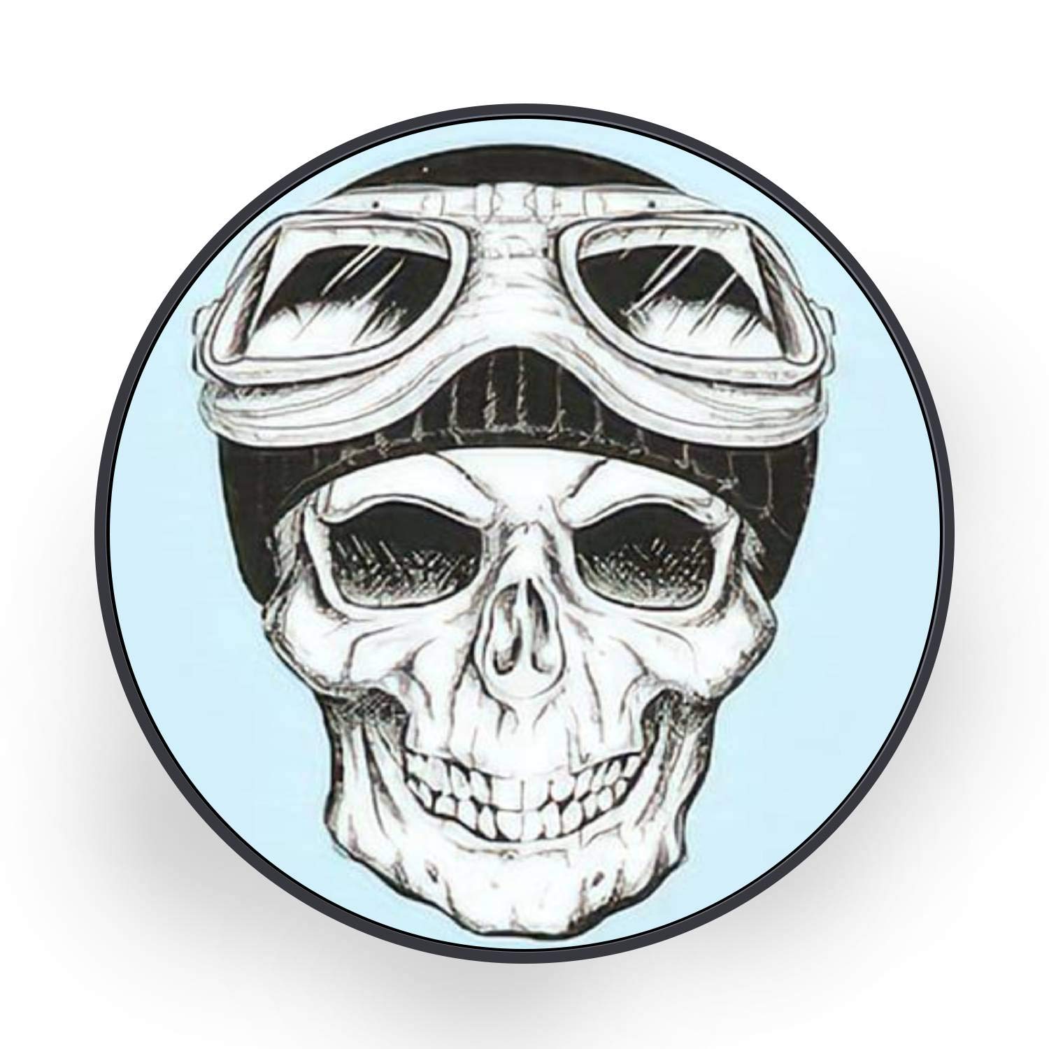 Vintage Skull in Motorcycle Goggles Canvas Wall Art - Black Framed Ready to Hang Painting for Bedroom & Living Room Decor - 32 Inch - Perfect for Biker Theme Rooms & Man Cave Wall Decor