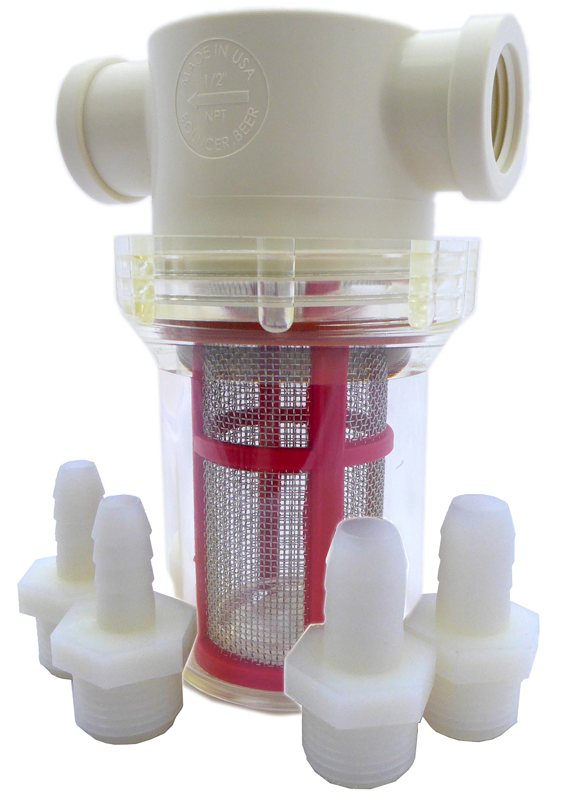 BouncerMD Inline Beer Filter (Mac Daddy) - Premium Homebrew Filtration System for Kegs & Draft Beer - Perfect for Home Bars, Parties & Brewing Enthusiasts