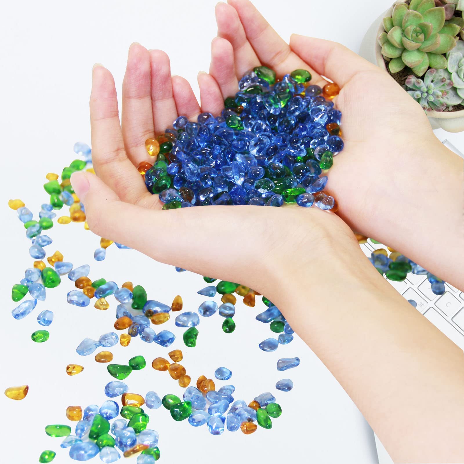 Natural River Rocks & Pebbles for Plants, Aquarium Gravel, Fish Tank Decor, Vase Filler - 1.1 Lbs - Perfect for Home Garden, DIY Crafts, and Aquatic Landscaping